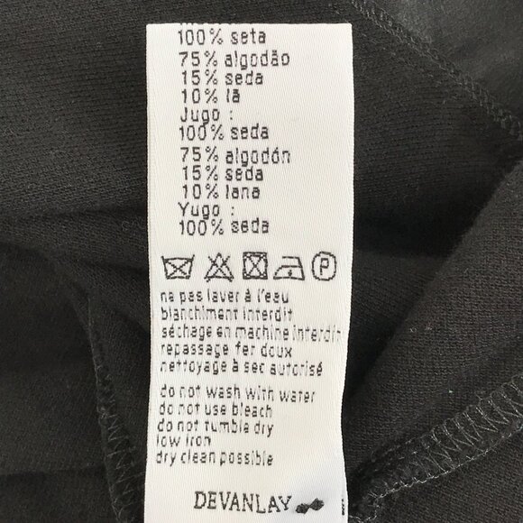 Lacoste Silk Blend Short Sleeve Blouse Women's EU 40 / Medium Black Career - Picture 11 of 11